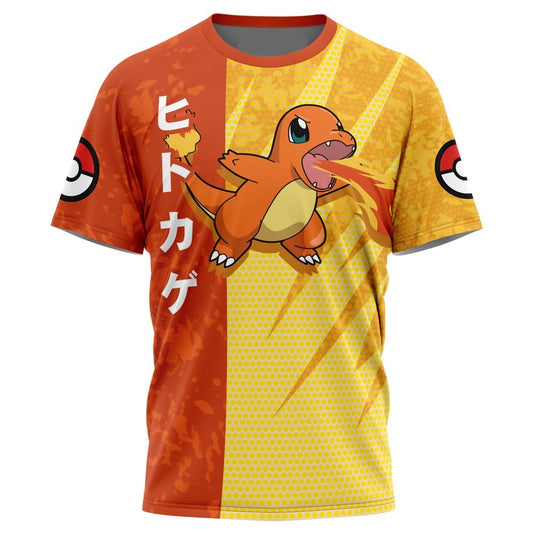 Pokemon T-Shirt Pokemon Charmander Attack Pose T-Shirt Orange Unisex - Trendy Gift For Men & Women
