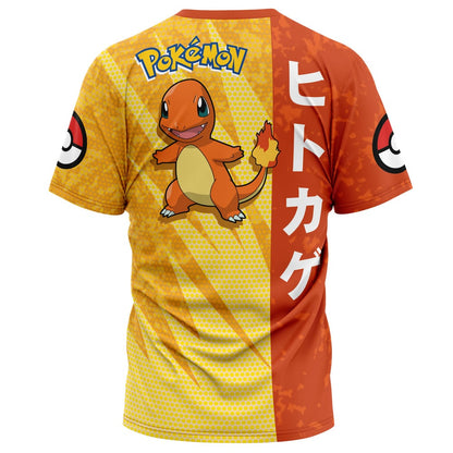 Pokemon T-Shirt Pokemon Charmander Attack Pose T-Shirt Orange Unisex - Trendy Gift For Men & Women