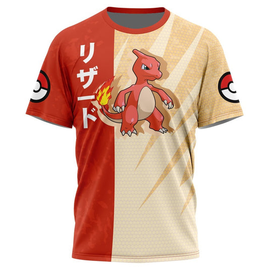 Pokemon T-Shirt Pokemon Charmeleon Attack Pose T-Shirt Red Orange Unisex - Trendy Gift For Men & Women