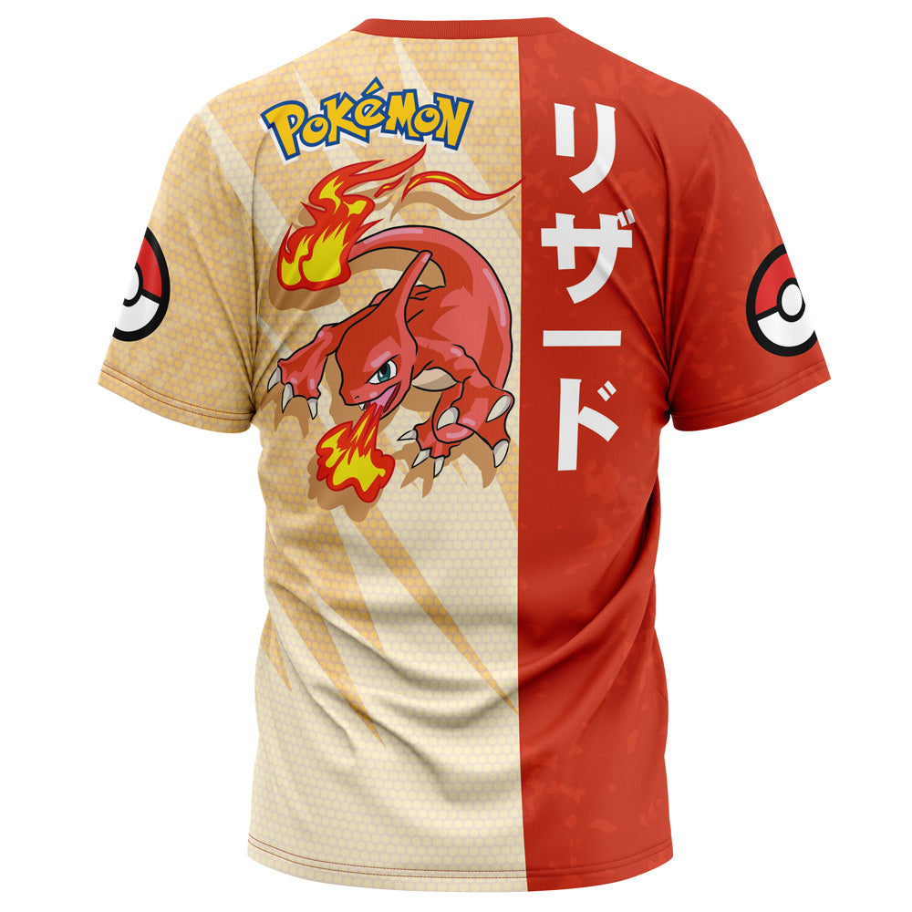 Pokemon T-Shirt Pokemon Charmeleon Attack Pose T-Shirt Red Orange Unisex - Trendy Gift For Men & Women