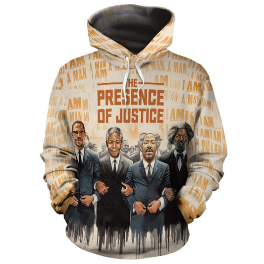Africa American Hoodie The Presence Of Justice Hoodie Brown Unisex - Cozy Hoodie For Cold Weather