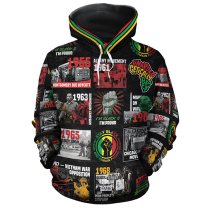 Africa American Hoodie Civil Rights Movement Poster Art Hoodie Colorful Unisex - Cozy Hoodie For Cold Weather
