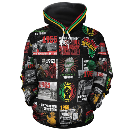 Africa American Hoodie Civil Rights Movement Poster Art Hoodie Colorful Unisex - Cozy Hoodie For Cold Weather