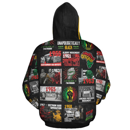 Africa American Hoodie Civil Rights Movement Poster Art Hoodie Colorful Unisex - Cozy Hoodie For Cold Weather