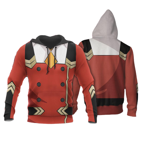  Darling In The Franxx Hoodie Code 002 Zero Two Uniform Costume Red Hoodie Anime Hoodie Adult