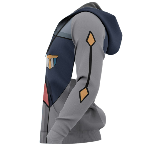  Darling In The Franxx Hoodie Darling In The Franxx Code 666 Zorome Costume Grey Hoodie Anime Hoodie Full Size