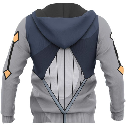  Darling In The Franxx Hoodie Darling In The Franxx Code 666 Zorome Costume Grey Hoodie Anime Hoodie Full Size