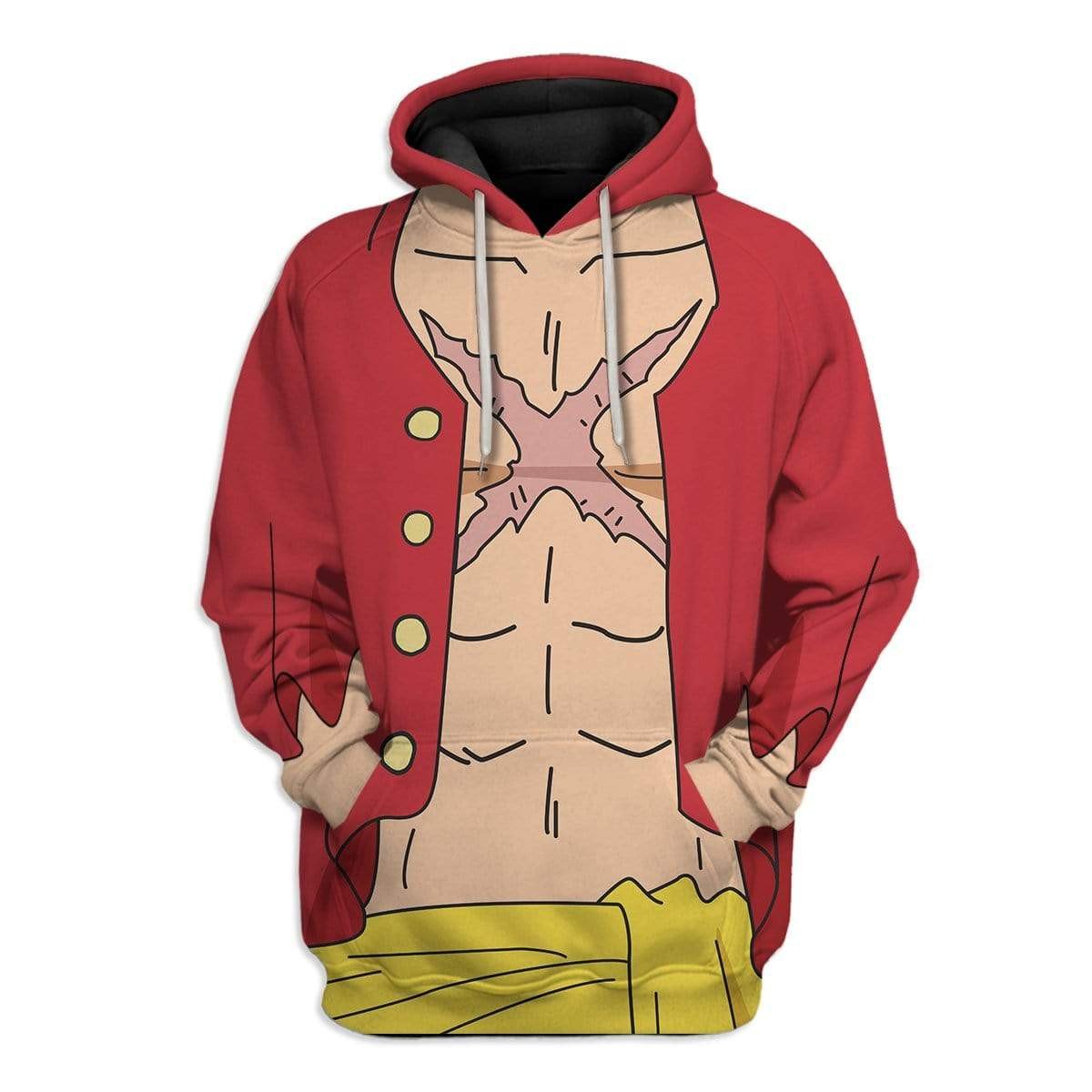 One Piece Hoodie One Pieace Luffy Main Character Costume T-Shirt Red Unisex - Trendy Gift For Men & Women