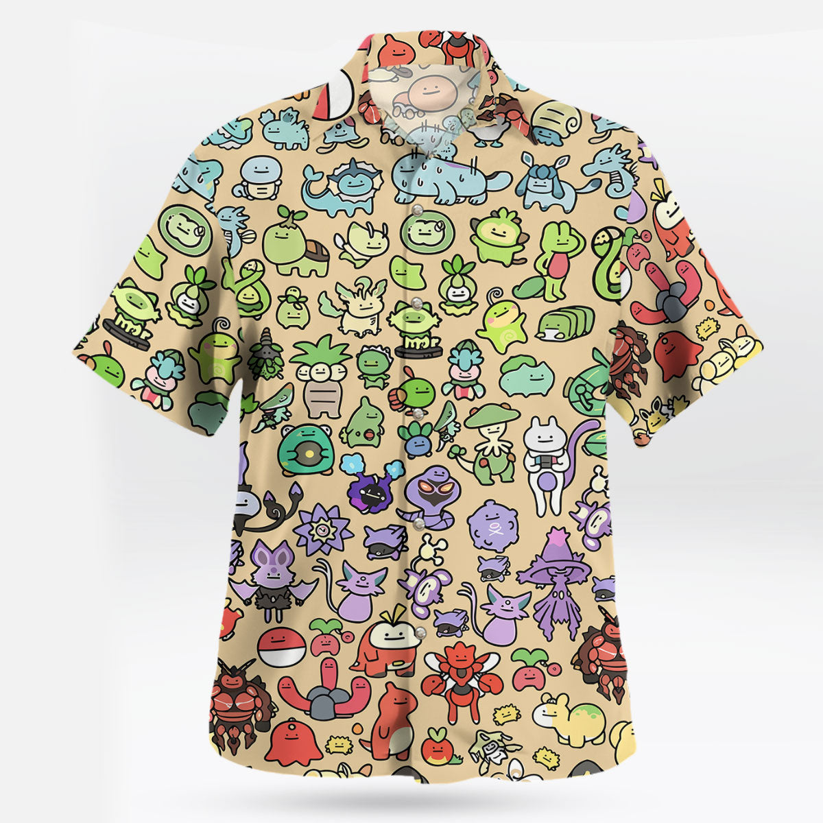 Cute Kanto Pokemon Chibi Hawaiian Shirt Cartoon Edition | Tropi Hawaiian Shirts Store
