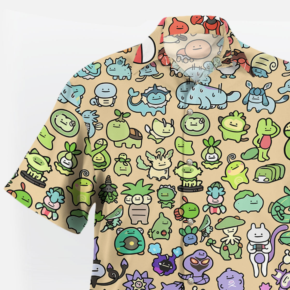 Cute Kanto Pokemon Chibi Hawaiian Shirt Cartoon Edition | Tropi Hawaiian Shirts Store