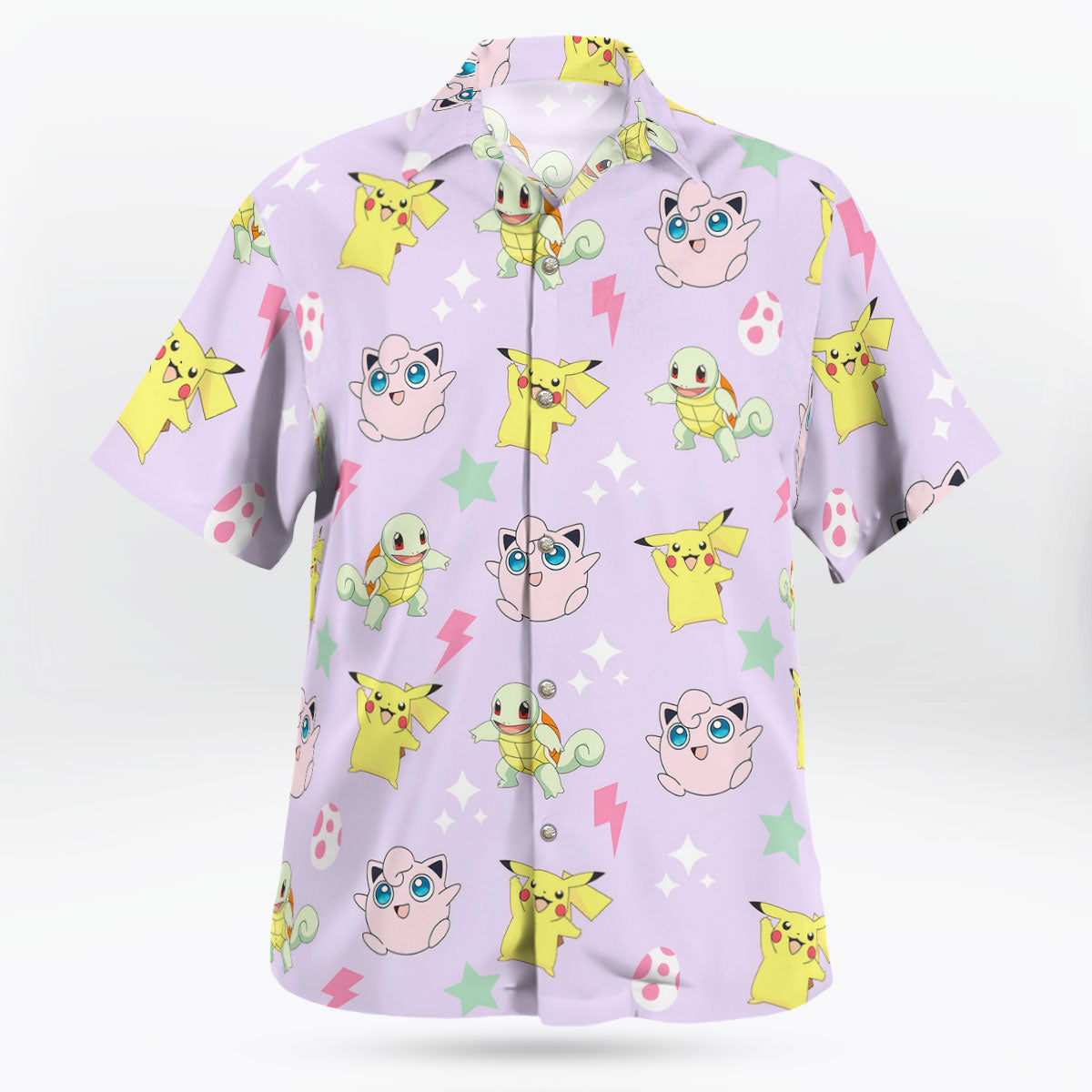 Cute Pokemon Button-Up Hawaiian Shirt – Mini Print Design - Tropi Hawaiian Shirts