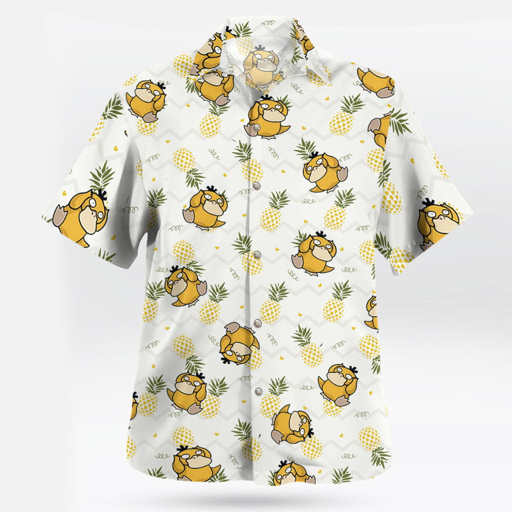 Cute Psyduck Pineapple Pattern Hawaiian Shirt – Tropical Quirk Style | Tropi Hawaiian Shirts Store