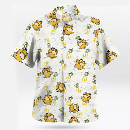 Cute Psyduck Pineapple Pattern Hawaiian Shirt – Tropical Quirk Style | Tropi Hawaiian Shirts Store