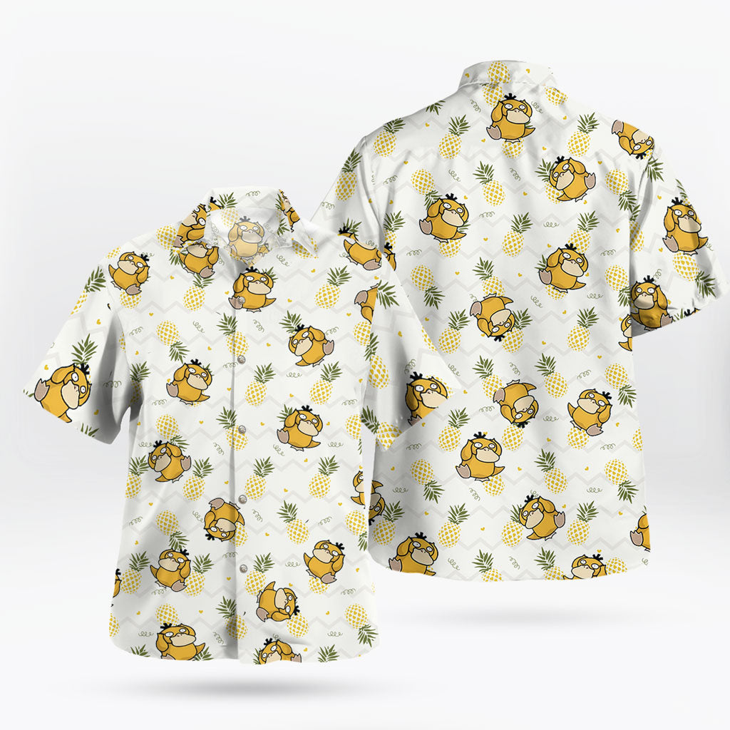 Cute Psyduck Pineapple Pattern Hawaiian Shirt – Tropical Quirk Style | Tropi Hawaiian Shirts Store