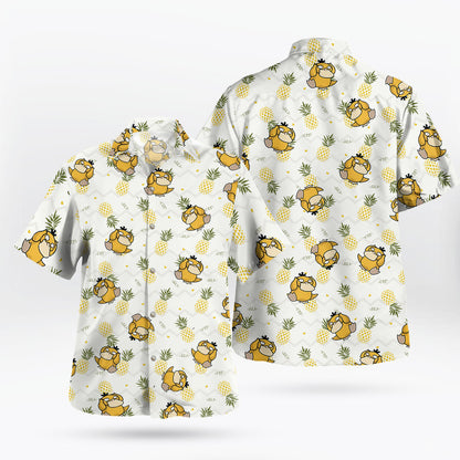 Cute Psyduck Pineapple Pattern Hawaiian Shirt – Tropical Quirk Style | Tropi Hawaiian Shirts Store