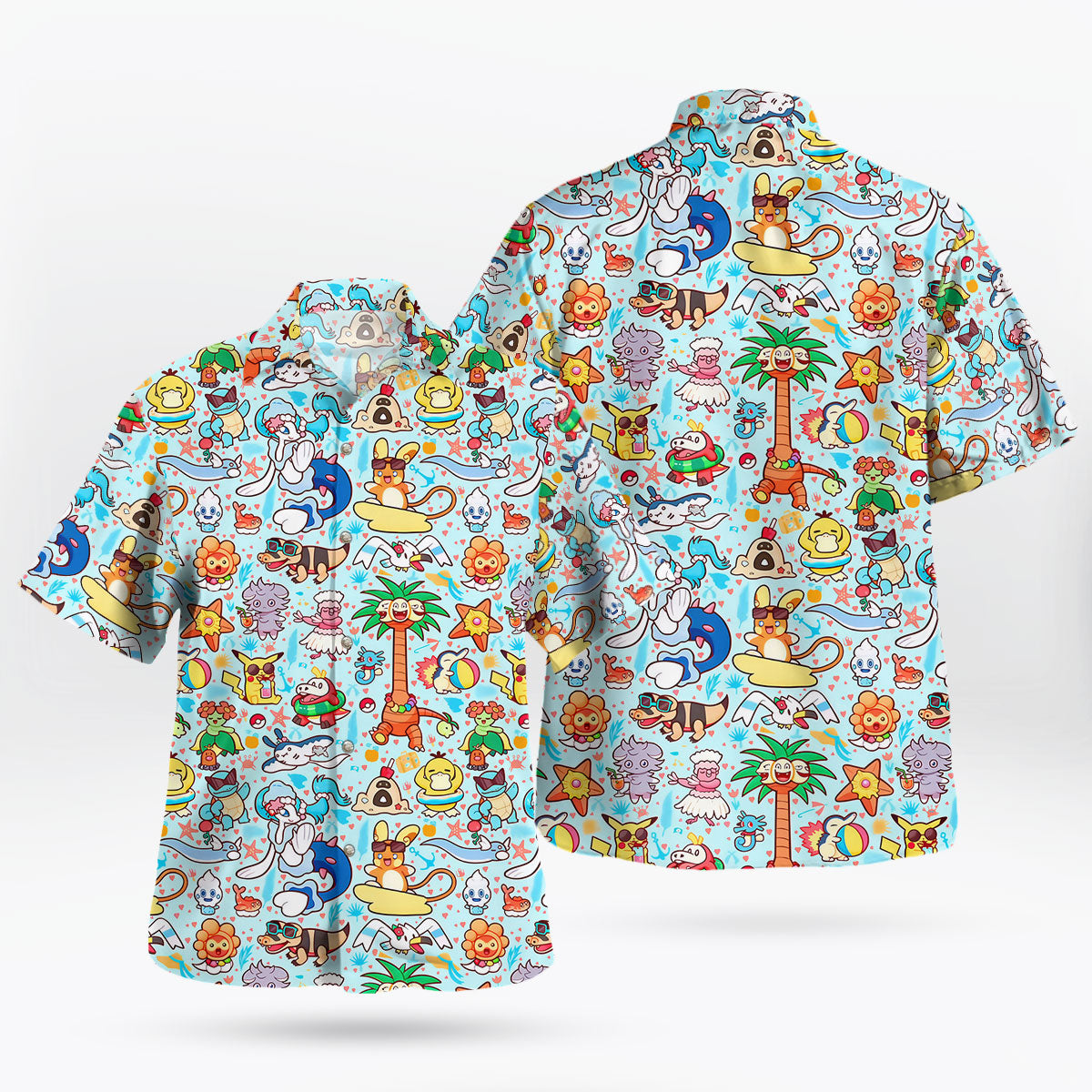 Cute Summer Pokemon Beach Party Hawaiian Shirt