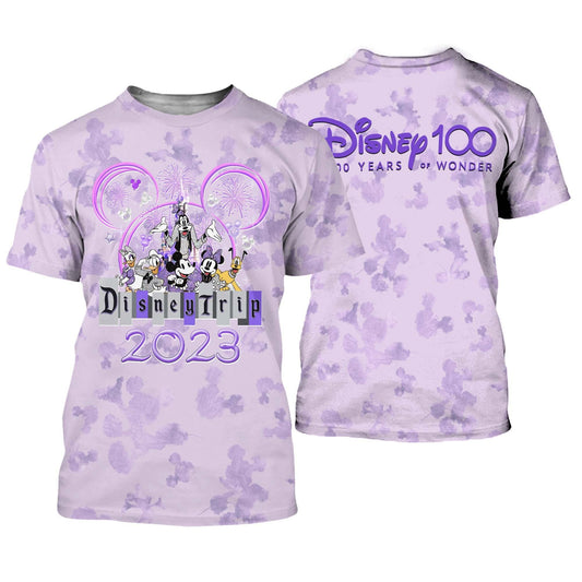 Disney T-Shirt Trip Disney 100 Years Of Wonder T-Shirt Purple Unisex Adults New Release - Trendy Gift For Men & Women