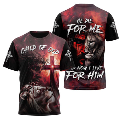 He Died For Me Lion 3D TShirt