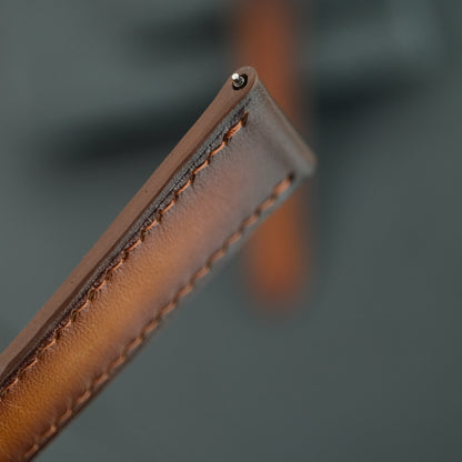 Patina Coffee Brown Vegetable-Tanned Leather Watch Strap — original product photo