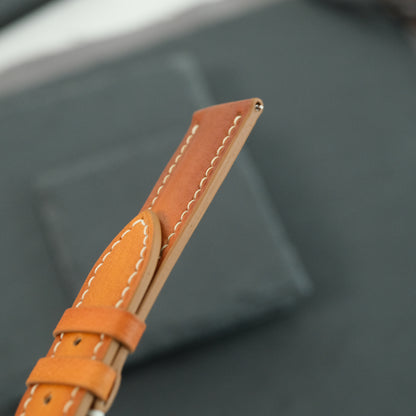 Tan Brown Patina Cowhide Leather Watch Strap — original product photo