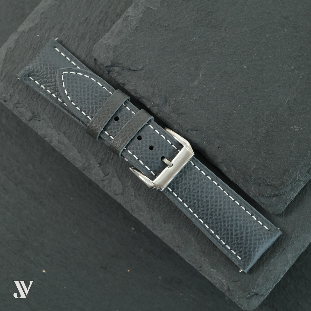 Dark Gray Epsom Classic Leather Watch Strap Custom Fit — original product photo