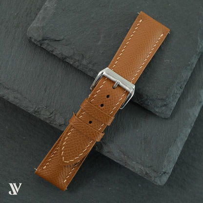 Caramel Epsom Classic Leather Watch Strap Custom Fit — original product photo