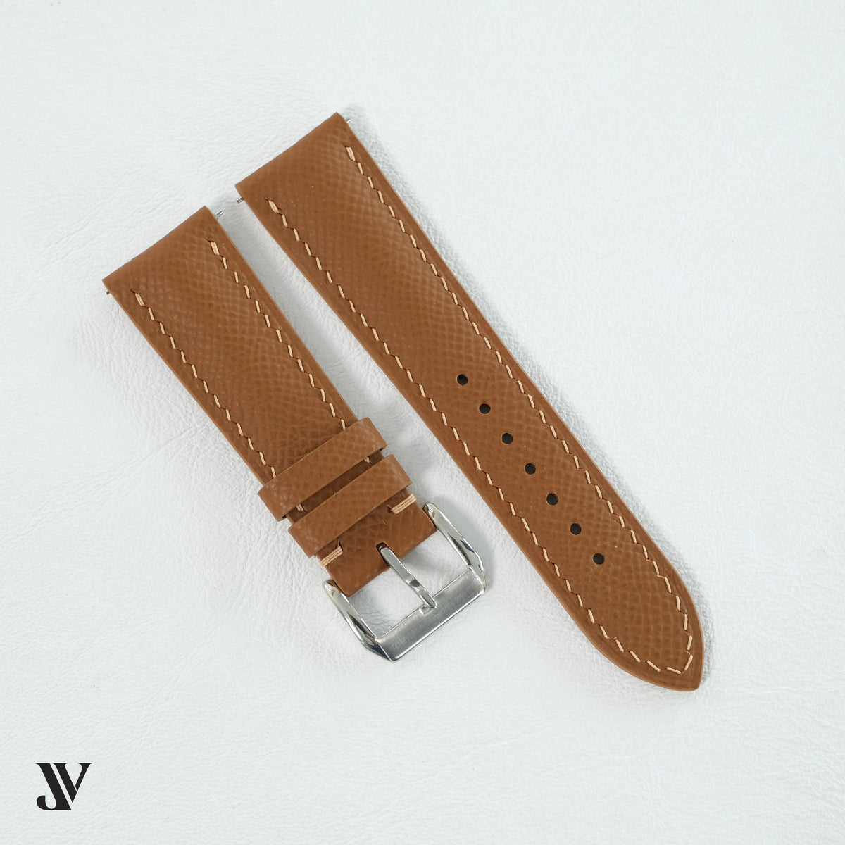 Caramel Epsom Classic Leather Watch Strap Custom Fit — original product photo