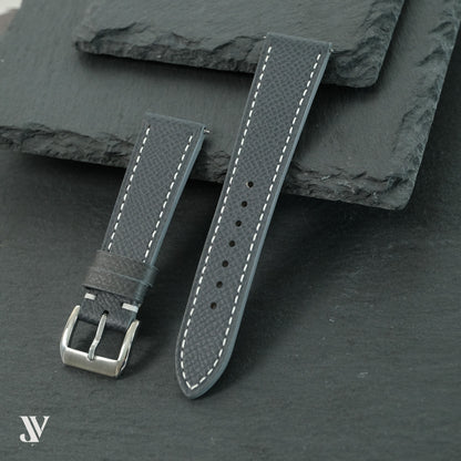 Dark Gray Epsom Classic Leather Watch Strap Custom Fit — original product photo