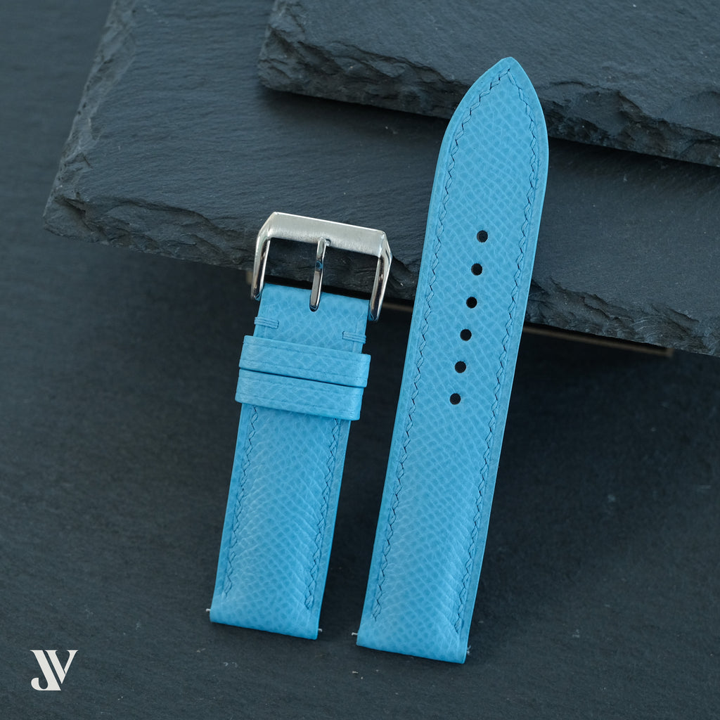 Light Blue Epsom Leather Watch Strap — original product photo