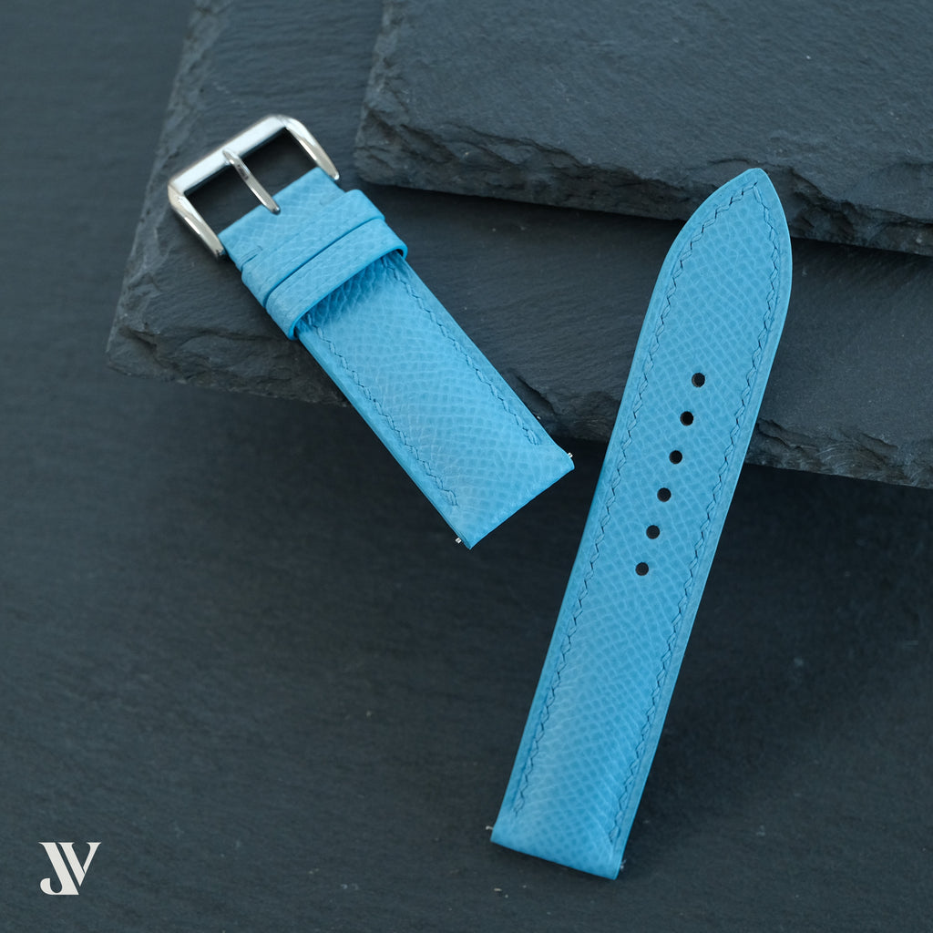 Light Blue Epsom Leather Watch Strap — original product photo