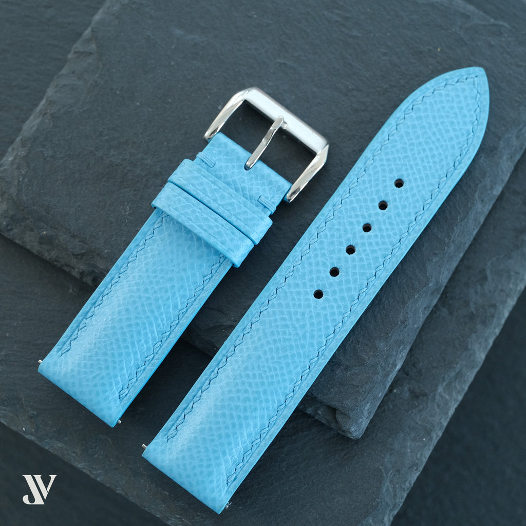 Light Blue Epsom Leather Watch Strap — original product photo