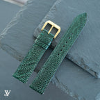 Dark Green Ostrich Leg Leather Watch Strap — original product photo