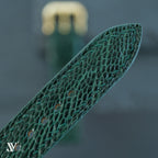 Dark Green Ostrich Leg Leather Watch Strap — original product photo