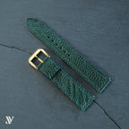 Dark Green Ostrich Leg Leather Watch Strap — original product photo