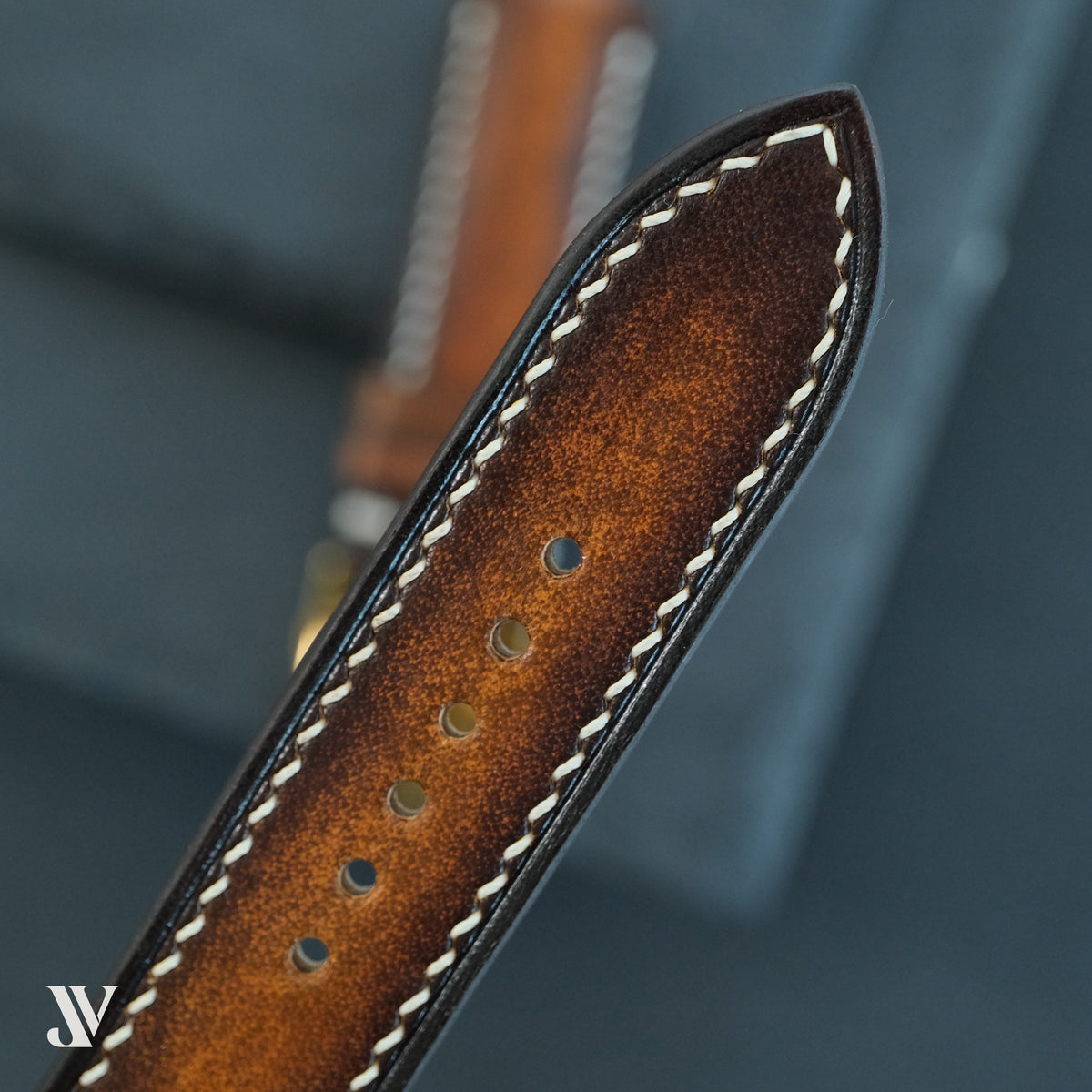 Patina Cognac Brown Vegetable-Tanned Leather Watch Strap — original product photo