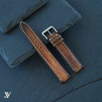 Amber Brown Patina Cowhide Leather Watch Strap — original product photo