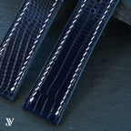 Navy Blue Lizard Leather Watch Strap — original product photo