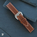 Chestnut Pull-Up Cowhide Leather Watch Strap — original product photo