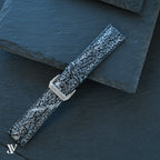 Black Silver Shark Leather Leather Watch Strap — original product photo