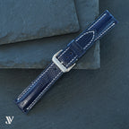 Navy Blue Lizard Leather Watch Strap — original product photo