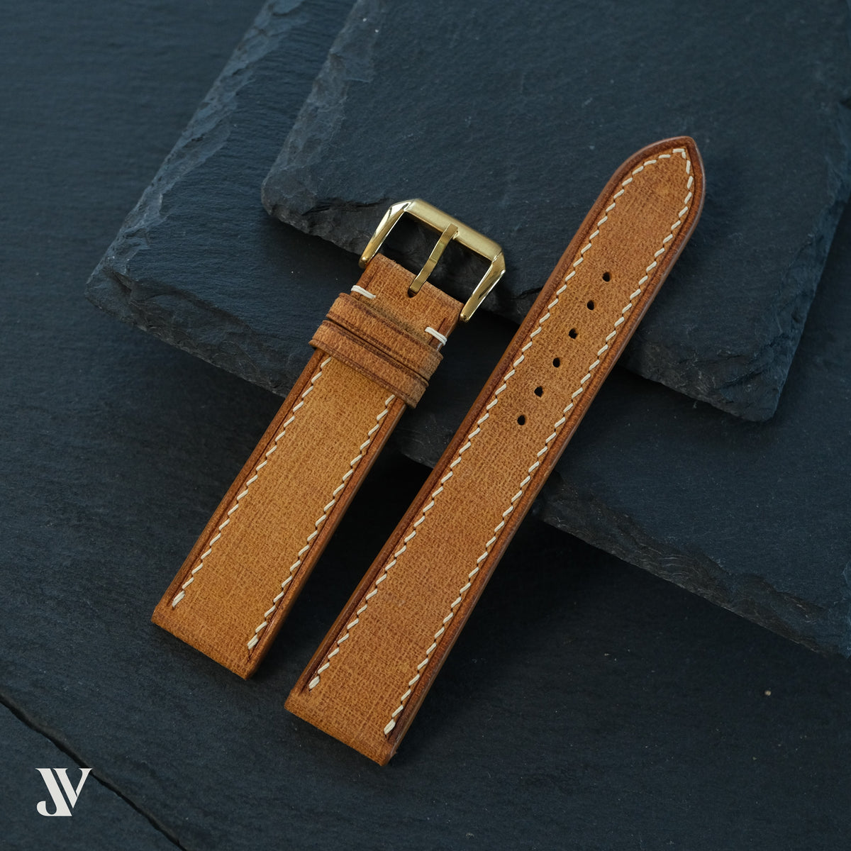 Caramel Babele Vegetable-Tanned Leather Watch Strap — original product photo