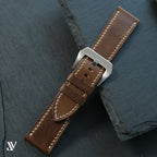 Tobacco Brown Pull-Up Cowhide Leather Watch Strap — original product photo