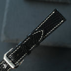 Black Lizard Leather Watch Strap — original product photo