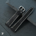 Black Lizard Leather Watch Strap — original product photo