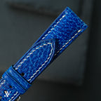 Royal Blue Patina Cowhide Leather Watch Strap — original product photo