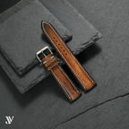 Amber Brown Patina Cowhide Leather Watch Strap — original product photo