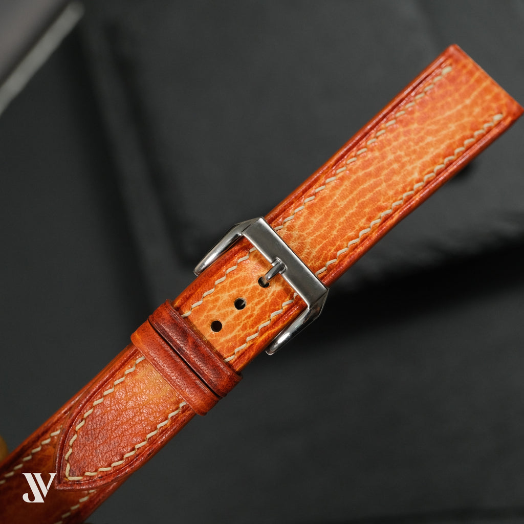 Burnt Orange Vegetable-Tanned Leather Watch Strap — original product photo