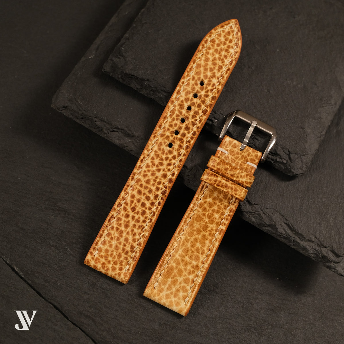 Honey Brown Patina Cowhide Leather Watch Strap — original product photo