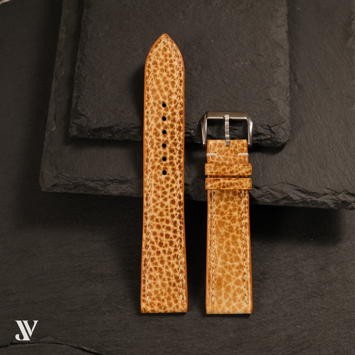 Honey Brown Patina Cowhide Leather Watch Strap — original product photo