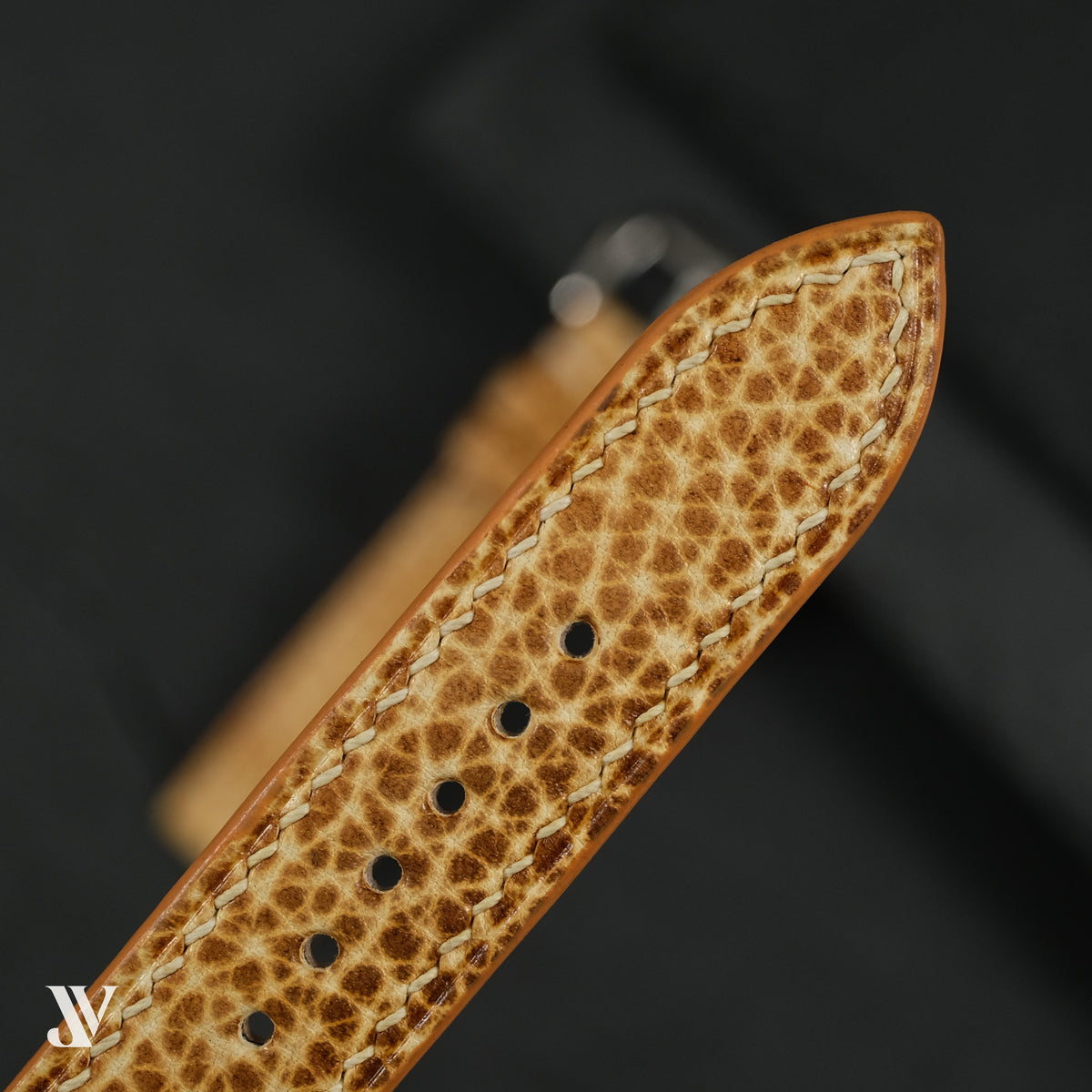 Honey Brown Patina Cowhide Leather Watch Strap — original product photo